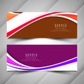 Abstract stylish colorful wavy banners set Royalty Free Stock Photo