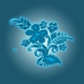 Abstract stylish flower in blue Royalty Free Stock Photo