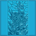 Abstract stylish flower in blue Royalty Free Stock Photo