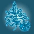 Abstract stylish flower in blue Royalty Free Stock Photo