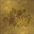 Abstract stylish flower in old gold color Royalty Free Stock Photo