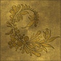 Abstract stylish flower in old gold color Royalty Free Stock Photo