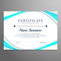 Abstract stylish wavy certificate design template