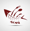 Abstract stylized fish menu for restaurant
