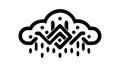 Abstract Stylized Rain Cloud Icon Minimalist, vector design Generative AI Royalty Free Stock Photo