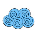 Abstract stylized spiral shape of a towel roll, hand drawn in the shape of a cloud or foam bubbles Royalty Free Stock Photo