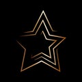 Abstract stylized star on a black background. Clipart for your creativity.