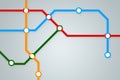 Abstract subway map with colorful lines Royalty Free Stock Photo