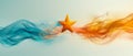 Abstract success star digital art waves flowing dynamic motion colorful design creativity innovation background