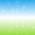 Abstract summer background with flare light. Green and Blue sunny spring illustration Royalty Free Stock Photo