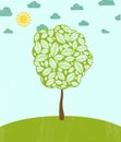 Abstract summer background with tree.
