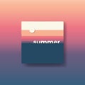 Abstract summer background vector illustration. Warm sunset color palette. Royalty Free Stock Photo