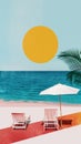 Abstract summer collage illustration. Trendy collage design