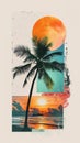 Abstract summer collage illustration. Trendy collage design