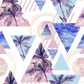 Abstract summer geometric seamless pattern. Royalty Free Stock Photo