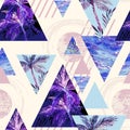 Abstract summer geometric seamless pattern. Royalty Free Stock Photo