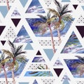 Abstract summer geometric seamless pattern. Royalty Free Stock Photo