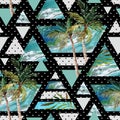 Abstract summer geometric seamless pattern. Royalty Free Stock Photo