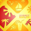 Abstract summer illustration. Bright beach