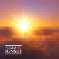 Abstract Summer Sunset Background. Vector Royalty Free Stock Photo