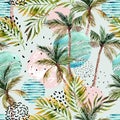 Abstract summer tropical palm tree background. Royalty Free Stock Photo