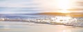 Art Abstract summer vacation background. Bokeh sunset light on summer sea beach Royalty Free Stock Photo