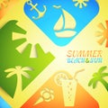 Abstract summer vector illustration. Bright beach