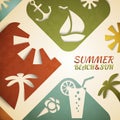 Abstract summer vector illustration. Retro beach