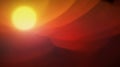 Abstract Sun & Blurred Waves - Vibrant Orange Red Gradient Background Royalty Free Stock Photo