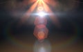 Abstract sun burst with digital lens flare background.Abstract digital lens flares special lighting effects on black Royalty Free Stock Photo