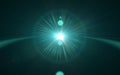 abstract sun burst with digital lens flare light over black Royalty Free Stock Photo