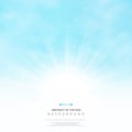 Abstract of the sun with clouds on soft blue sky background Royalty Free Stock Photo