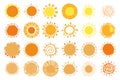 Abstract sun, flower, sunflower or mandalas flat icon design for decoration on summer and nature sky concept Royalty Free Stock Photo