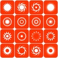 Abstract sun icons. Vector. Royalty Free Stock Photo