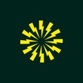 Abstract sun logo design. Geometric flash circle vector logotype Royalty Free Stock Photo