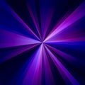 Abstract sun rays or beams background, striped radial pattern in deep night violet blue