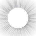 Abstract sun rays vector background. Halftone dotted effect with copy space. Vector template for banners, posters, etc Royalty Free Stock Photo