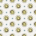 Abstract sun seamless pattern. Vector sunny background for kids wallpaper, print Royalty Free Stock Photo