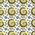 Abstract sun seamless pattern. Vector sunny background for kids wallpaper, print Royalty Free Stock Photo