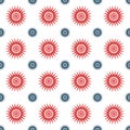Abstract sun star or flower seamless pattern, geometry elements. Ornament can be used for gift wrapping paper, pattern Royalty Free Stock Photo