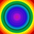 Abstract sunburst in rainbow colors or chakra colors