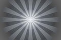 Abstract cartoon sunburst background with grey rays