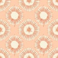 Abstract Sunburst Pattern Design on Peach Background Royalty Free Stock Photo