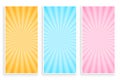 Abstract sunburst rays banner set