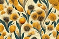 Abstract sunflower painting. Digital illustration, printable wall art, print decor. AI created. Perfect for print, textile