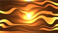 Abstract sunset background with wavy lines stripes background
