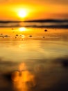 Abstract sunset at the beach with bokeh reflections