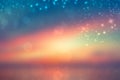 Abstract sunset illustration. Abstract tropical evening or sunset mood background texture with night sky and stars, ocean with