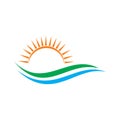 Abstract sunset logo , nature logo vector Royalty Free Stock Photo