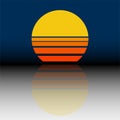 Abstract sunset logo. Vector illustration of sun Royalty Free Stock Photo